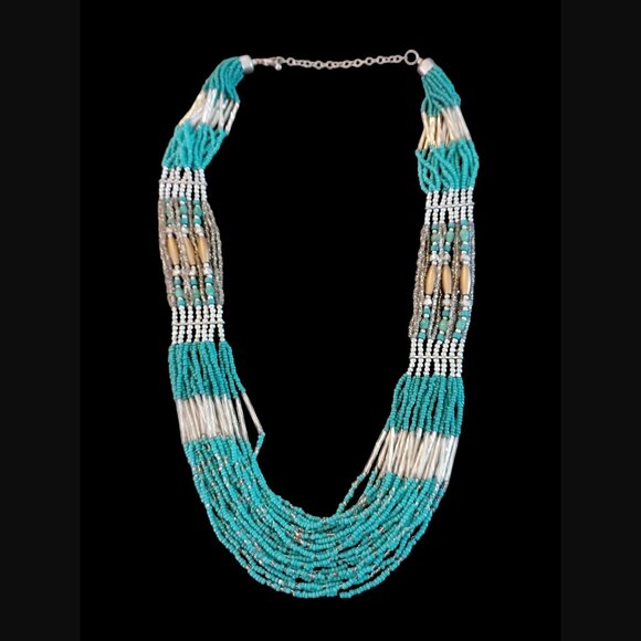 Vintage Multistrand 31.25" Long Seed Bead Statement Necklace - Picture 5 of 5